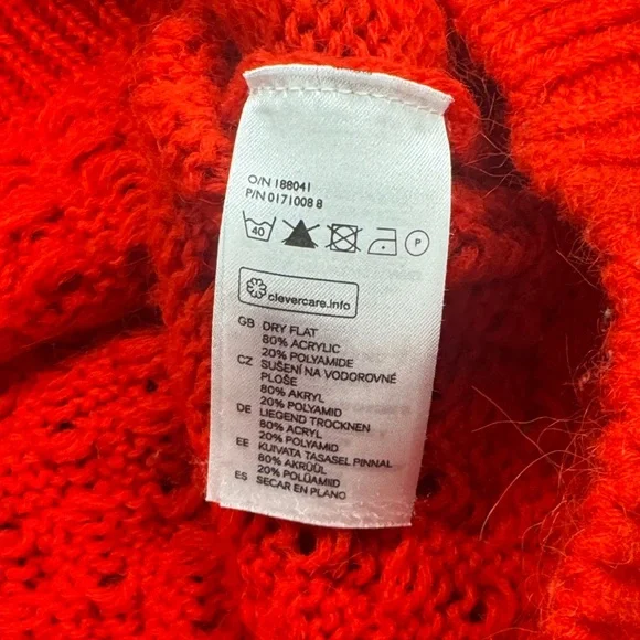 H&M Vibrant Red Crew Neck Sweater Women’s Size XS - Picture 3 of 12